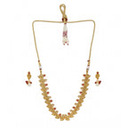 Women's Rose Gold Plated Alloy Jewellery Set (Red &amp; White)