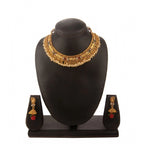 Women's Rose Gold Plated Alloy Necklace &amp; Earings Set (Multicolor)