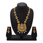 Women's Rose Gold Plated Alloy Necklace &amp; Earings Set (Gold)