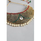 Women's Rose Gold Plated Alloy Necklace &amp; Earings Set (Multicolor)