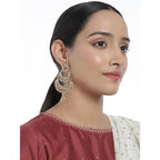 Women's Rose Gold Plated Alloy Earrings (Gold)