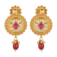 Women's Rose Gold Plated Alloy Earrings (Gold)