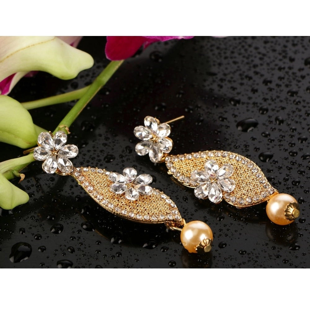Women's Rose Gold Plated Alloy Earrings (White)