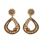Women's Rose Gold Plated Alloy Earrings (Gold)