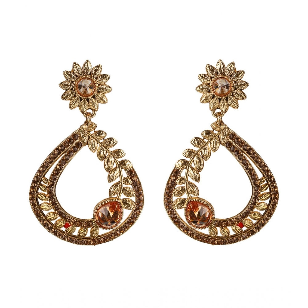 Women's Rose Gold Plated Alloy Earrings (Gold)