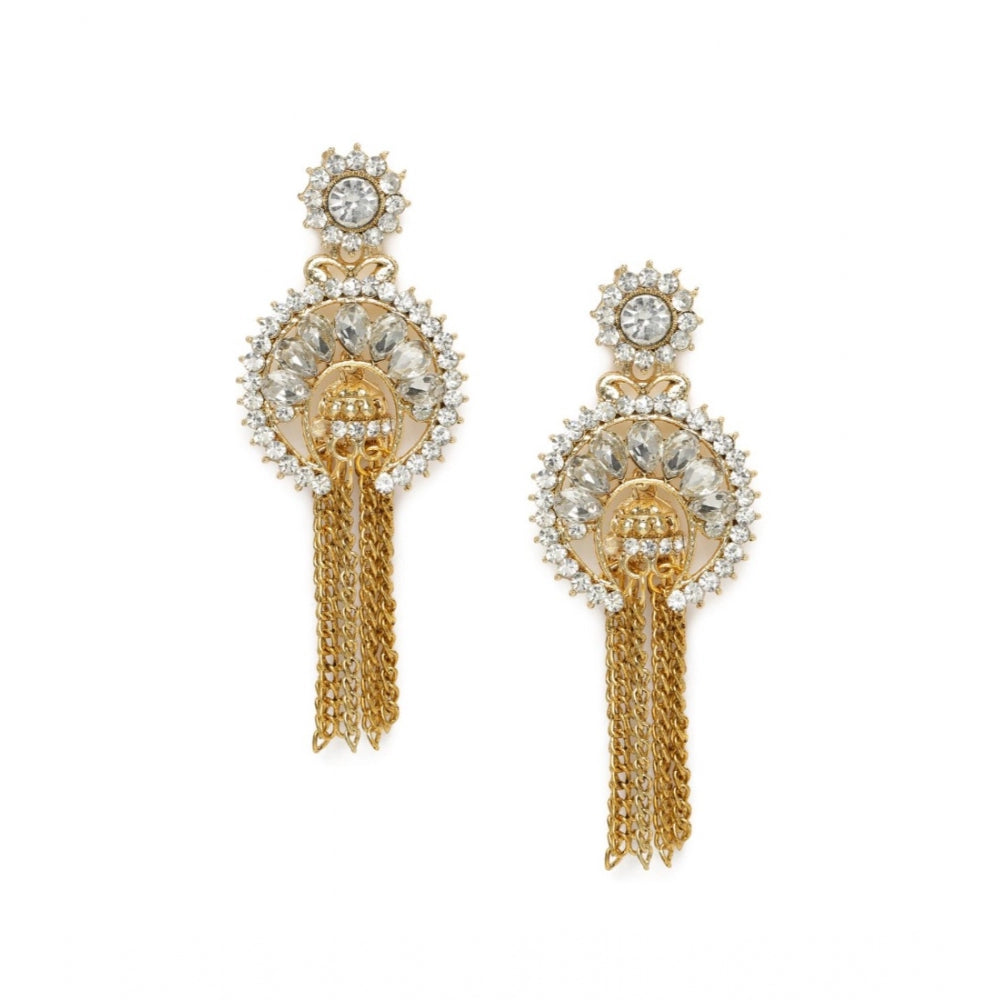 Women's Rose Gold Plated Alloy Earrings (White)