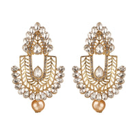Women's Rose Gold Plated Alloy Earrings (White)