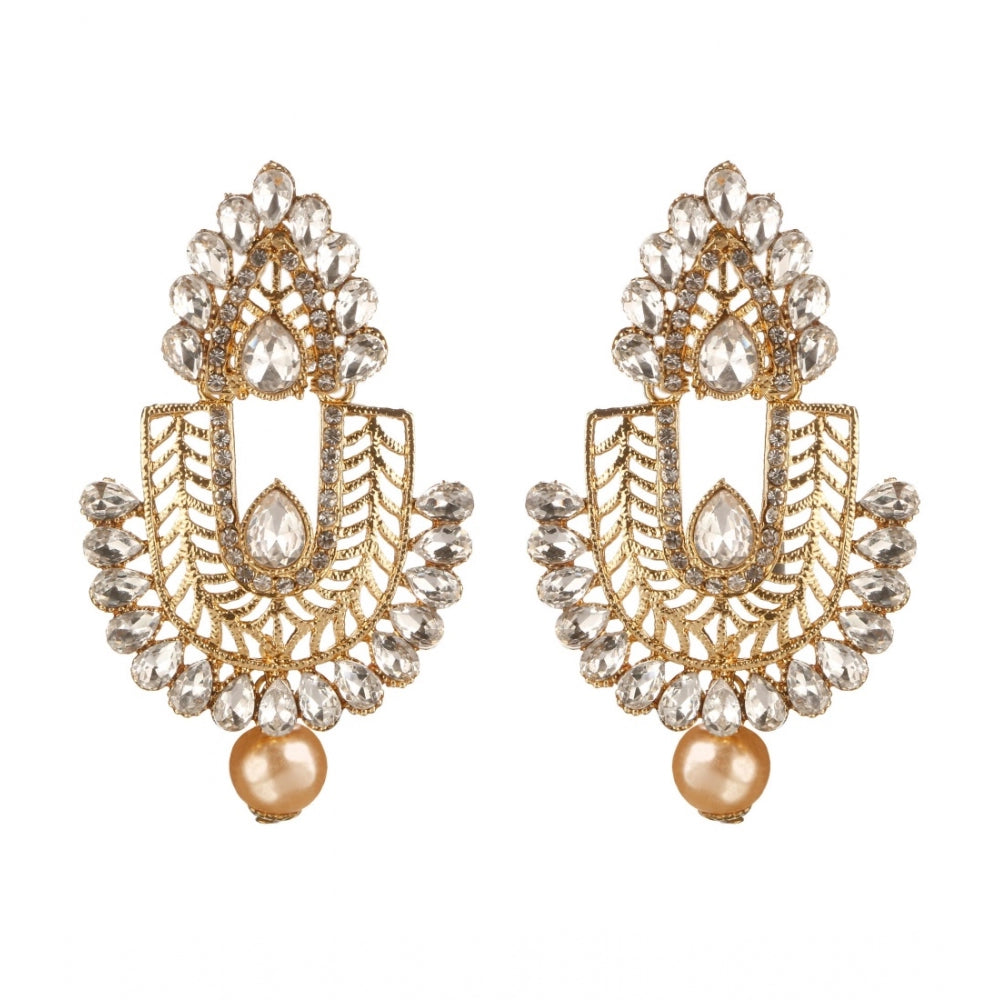 Women's Rose Gold Plated Alloy Earrings (White)