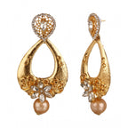 Women's Rose Gold Plated Alloy Earrings (White)