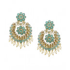 Women's Rose Gold Plated Alloy Earrings (Sky Blue)