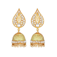 Women's Rose Gold Plated Alloy Earrings (White)