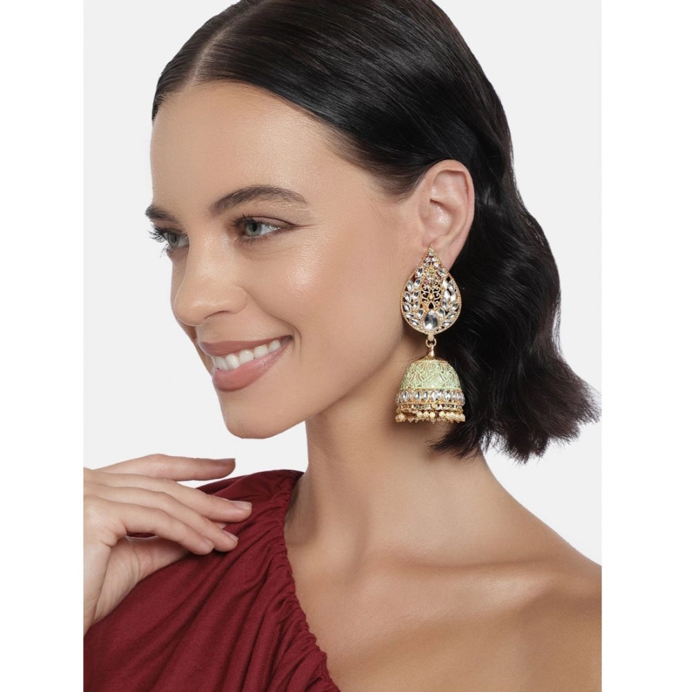 Women's Rose Gold Plated Alloy Earrings (White)