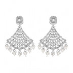 Women's Rose Gold Plated Alloy Earrings (White)