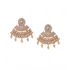 Women's Rose Gold Plated Alloy Earrings (White)