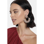 Women's Rose Gold Plated Alloy Earrings (White)