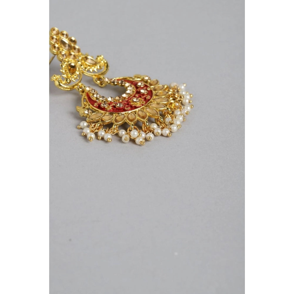 Women's Rose Gold Plated Alloy Earrings (Gold)
