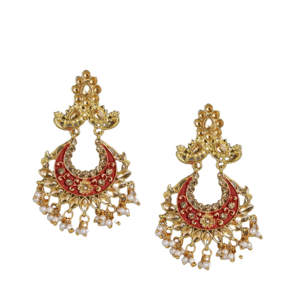 Women's Rose Gold Plated Alloy Earrings (Gold)