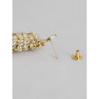 Women's Rose Gold Plated Alloy Kundan Earrings &amp; Mangtikka (White)