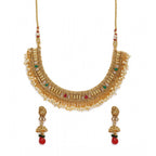 Women's Rose Gold Plated Alloy Necklace &amp; Earings Set (Multicolor)