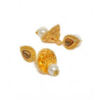 Women's Rose Gold Plated Alloy Necklace &amp; Earings Set (Gold)