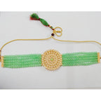 Women's Rose Gold Plated Alloy Necklace &amp; Earings Set (Mint Green)