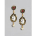 Women's Rose Gold Plated Alloy Necklace &amp; Earings Set (Multicolor)