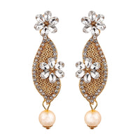 Women's Rose Gold Plated Alloy Earrings (White)