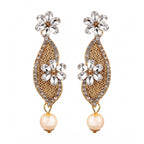 Women's Rose Gold Plated Alloy Earrings (White)