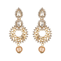 Women's Rose Gold Plated Alloy Earrings (White)