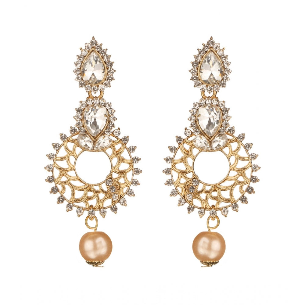 Women's Rose Gold Plated Alloy Earrings (White)