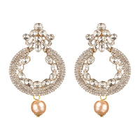Women's Rose Gold Plated Alloy Earrings (White)