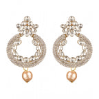 Women's Rose Gold Plated Alloy Earrings (White)