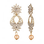 Women's Rose Gold Plated Alloy Earrings (White)