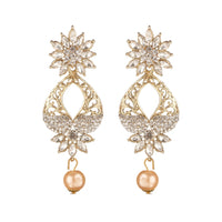 Women's Rose Gold Plated Alloy Earrings (White)