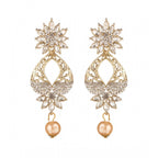 Women's Rose Gold Plated Alloy Earrings (White)