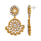 Women's Rose Gold Plated Alloy Earrings (White)