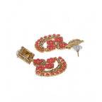 Women's Rose Gold Plated Alloy Earrings (Gold &amp; Pink)