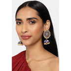 Women's Rose Gold Plated Alloy Earrings (Blue)