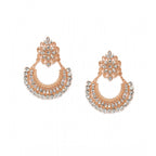 Women's Rose Gold Plated Alloy Earrings (White)
