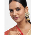 Women's Rose Gold Plated Alloy Earrings (White)