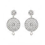 Women's Rose Gold Plated Alloy Kundan Earrings &amp; Mangtikka (White)