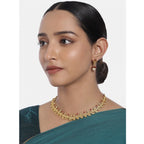 Women's Rose Gold Plated Alloy Jewellery Set (Red &amp; White)