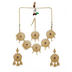 Women's Rose Gold Plated Alloy Necklace &amp; Earings Set (Gold)