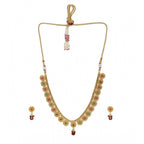 Women's Rose Gold Plated Alloy Necklace &amp; Earings Set (Green &amp; Red)