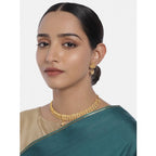 Women's Rose Gold Plated Alloy Necklace &amp; Earings Set (Gold)
