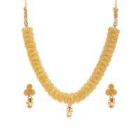 Women's Rose Gold Plated Alloy Necklace &amp; Earings Set (Gold)