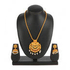 Women's Rose Gold Plated Alloy Necklace &amp; Earings Set (Gold)