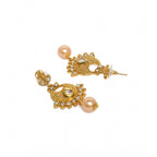 Women's Rose Gold Plated Alloy Necklace &amp; Earings Set (Gold)