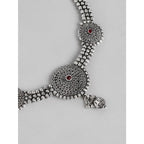 Women's Rose Gold Plated Alloy Necklace &amp; Earings Set (Silver)