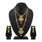 Women's Rose Gold Plated Alloy Necklace &amp; Earings Set (Gold)